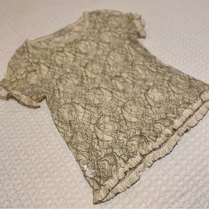 The Loft | Lace short sleeve blouse - black/cream | Small